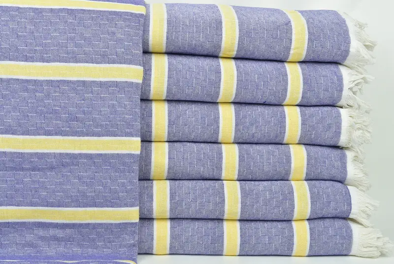 Custom Shower Curtain, Bridal Shower Gift, Woven Blanket, Family Gift Basket, 96x84 Cotton Striped Towel, Housewarming Gift, King Size Bedspread - 1