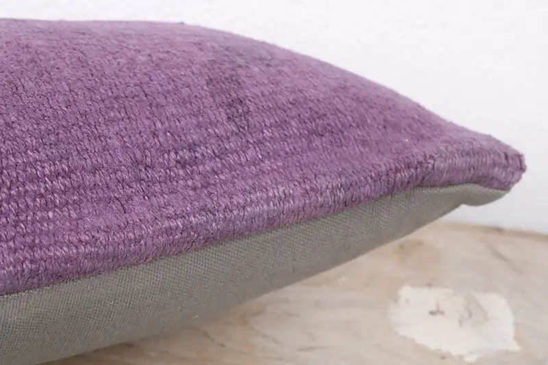 Ethnical Kilim Rug Pillow, 8x16 Purple Pillow, Antique Pillows, Vintage Kilim Throw Pillow, Cushion Case, Decorative Bolster Pillow Cover - 6