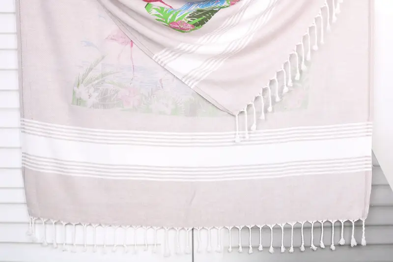Housewarming Gift, Fouta towel, Personalized Beach Towel, 70x40 Cotton Summer Print Striped Towel, Gift Towel, Bridemaids Beach Towel, Wedding Towel - 1