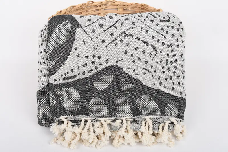 100x92 Cotton Whale Design Towel, Gift For Wedding Day, Decorative Blanket, Wedding For Favor, Throw Blanket, Boho Throw Blankets, Aesthetic Blanket - 5