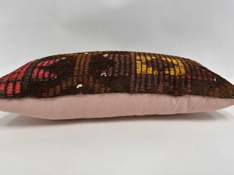Cushion Cover, Home Decor Pillow, Turkish Kilim Pillow, Turkish Pillow, Neutral Throw Pillow Case, Rustic Pillow Cover, 12x24 Brown Cushion Cover - 5