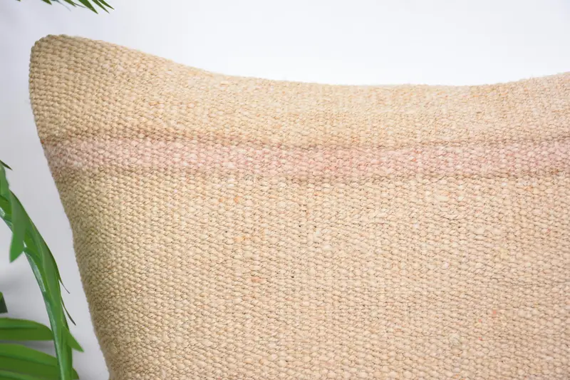 Vintage Pillow, Cushion Cover, Traditional Pillow Cover, Handmade Kilim Cushion, 16x16 Beige Cushion Case, Home Decor Pillow - 2