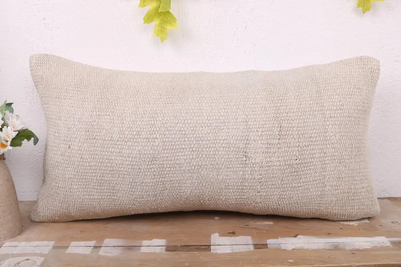 12x24 Beige Cushion Cover, Cushion, Gift Pillow, Turkish Kilim Pillow, Pastel Cushion Case, Aesthetic Cushion Cover, Home Decor Pillow - 2