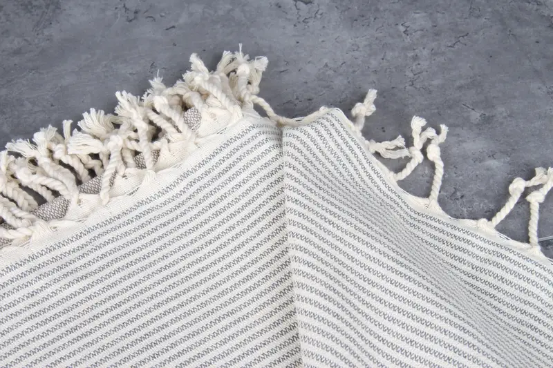 Bridesmaid Gift, Wedding Favors, Unique Gift, Decorative Towel, Gift For Him, Lightweight Turkish towel for beach, 70x40 Cotton Striped Towel - 5