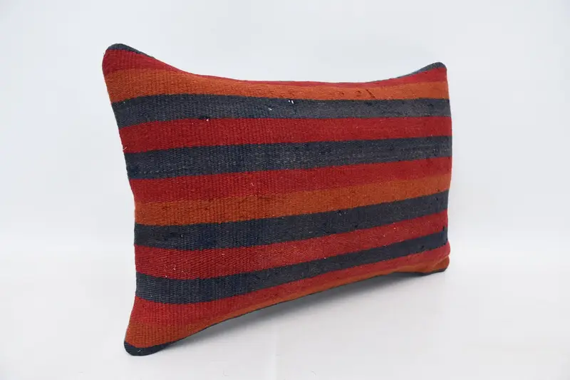 Bohemian Cushion Pillow Case, Kilim Pillow Cover, Handmade Kilim Cushion, Cushion Case, 16x24 Red Pillow Sham, Gift Pillow, Pastel Pillow - 3