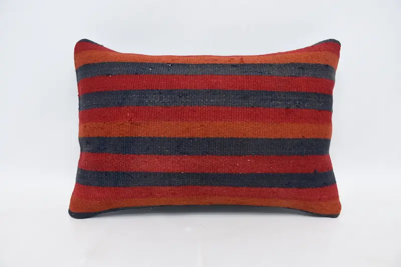 Bohemian Cushion Pillow Case, Kilim Pillow Cover, Handmade Kilim Cushion, Cushion Case, 16x24 Red Pillow Sham, Gift Pillow, Pastel Pillow - 1