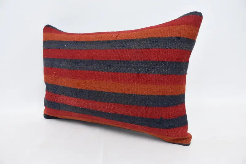 Bohemian Cushion Pillow Case, Kilim Pillow Cover, Handmade Kilim Cushion, Cushion Case, 16x24 Red Pillow Sham, Gift Pillow, Pastel Pillow - 4
