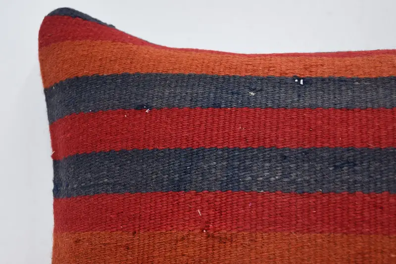 Bohemian Cushion Pillow Case, Kilim Pillow Cover, Handmade Kilim Cushion, Cushion Case, 16x24 Red Pillow Sham, Gift Pillow, Pastel Pillow - 2