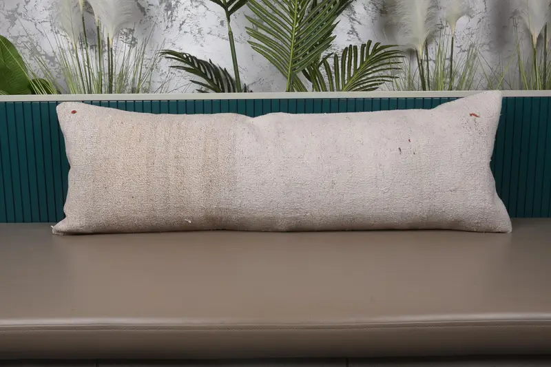 Bej Kırlent Kılıfı, Çizgili Antik Dikdörtgen 40x120 cm Kırlent - 1