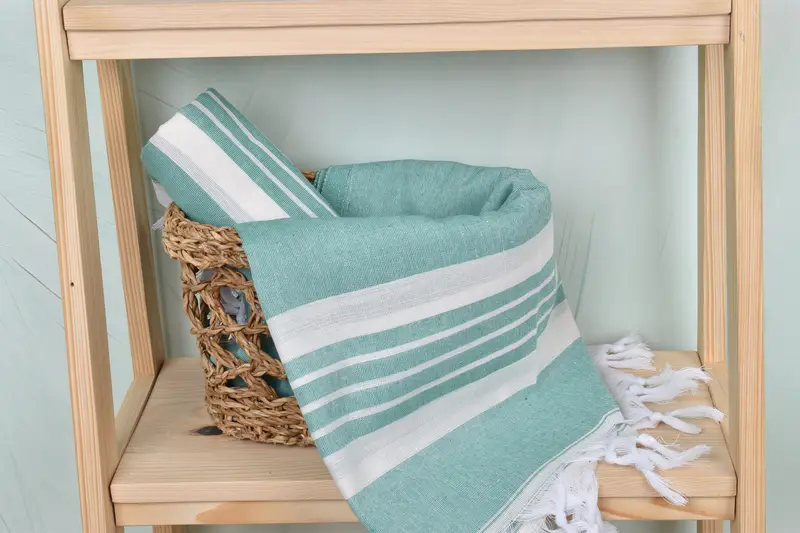 Custom Beach Towels, Turkish Towel USA, 70x40 Cotton Striped Towel, Best Friend Christmas Gift, Handwoven Turkish Towel, Soft towel, Gift For Him - 4