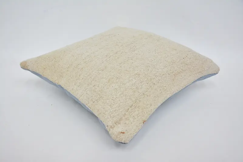 Turkish Pillow, Tribal Cushion Case, 14x14 Beige Pillow Case, Cushion, Kilim Pillow, Interior Designer Pillow, Retro Throw Pillow Cover - 6