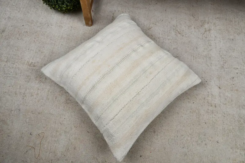 Kilim Pillow, Pillow Case, 22x22 White Pillow Cover, Vintage Kilim Throw Pillow, Oriental Cushion Cover, Gift Pillow, Pet Cushion Case - 8