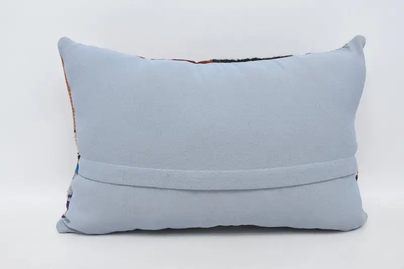 Pillow Case, Patio Cushion, Pillow for Couch, Handwoven Cushion Case, 16x24 Blue Cushion Case, Pillow for Sofa, Retro Throw Pillow Case, Boho Pillow - 6
