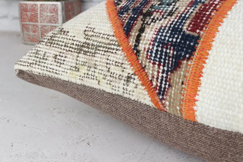 20x20 Red Pillow, Gift Pillow, Ethnical Kilim Rug Pillow, Ottoman Pillow Cover, Pastel Pillow Cover, Antique Pillows, Pillow - 8