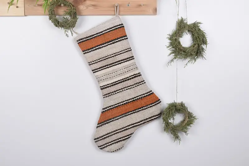 19-Inch Christmas Ornaments Pattern Stocking, Cozy Holiday Stocking
