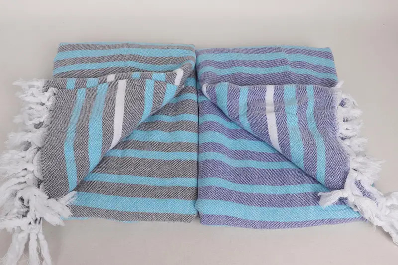 Monogram Blanket, 84x64 Cotton Striped Towel, Throw Blanket, Mother Of The Groom Gift, Turkish Blanket Throw, Custom Wedding Gifts, Organic Throw - 3