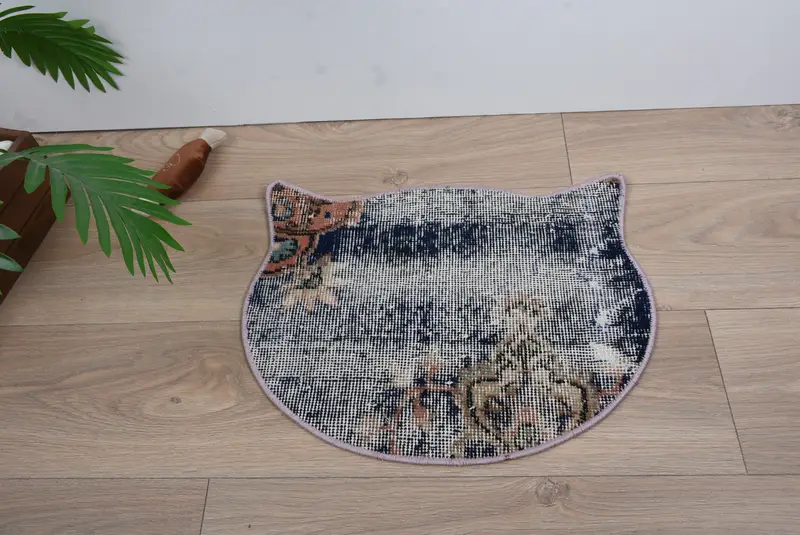 Mantel individual de lana redonda azul y bronce bohemio, mantel individual bohemio tradicional