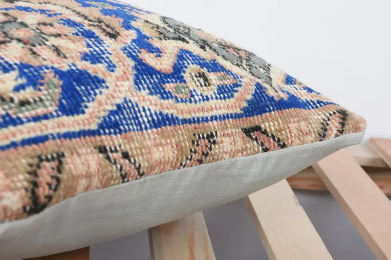 Turkish Pillow, Oriental Pillow Sham, 16x16 Blue Pillow Sham, Home Decor Pillow, Pillow for Sofa, Wholesale Pillow, Cushion, Retro Throw Pillow Case - 7
