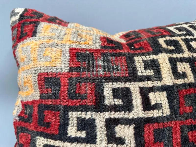 Vintage Pillow, Handmade Pillow Case, Decorative Cushion Case, 20x20 White Pillow Case, Turkish Pillow, Turkish Kilim Pillow, Cushion Case - 5