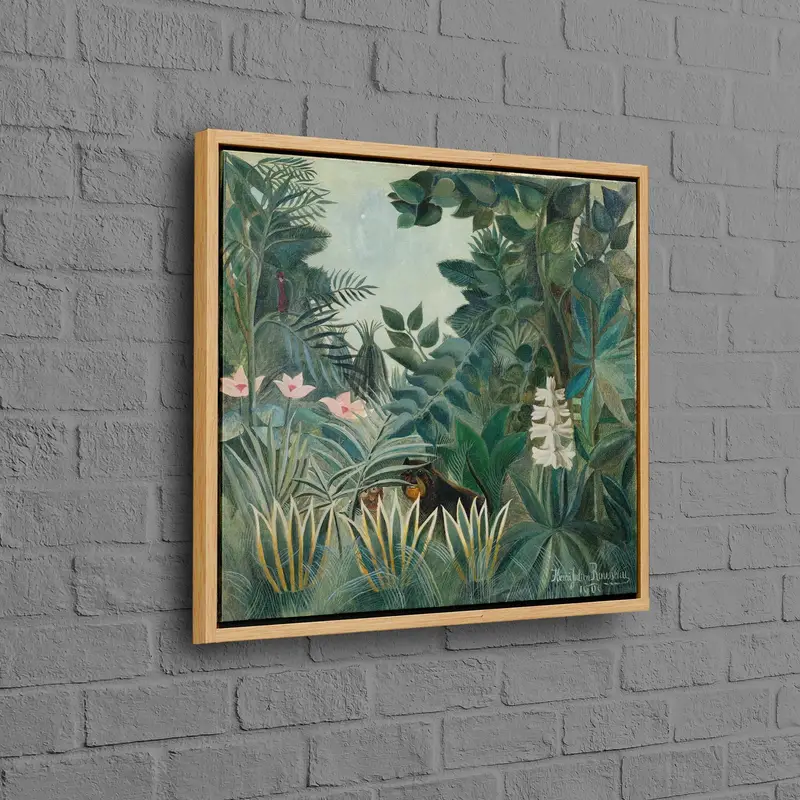 Enchanting Floral Forest Canvas: Tropical Leaves & Flowers