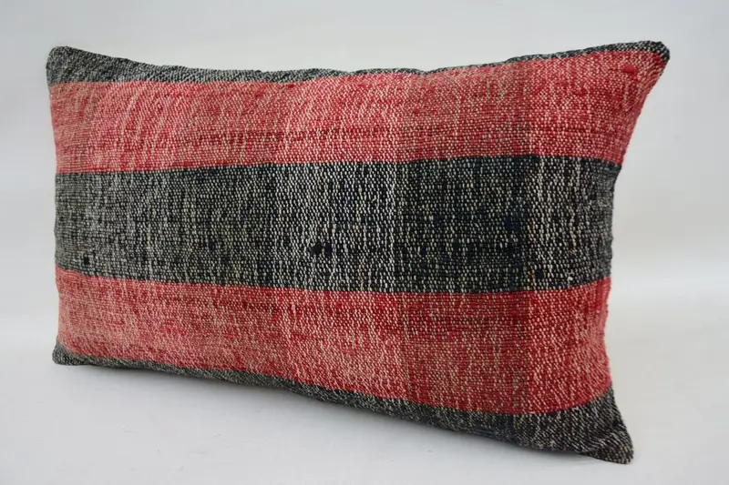 Pillow, Hippie Throw Cushion Case, Boho Pillow Sham Cover, Gift Pillow, Vintage Kilim Pillow, 12x20 Blue Cushion, Outdoor Throw Cushion - 3
