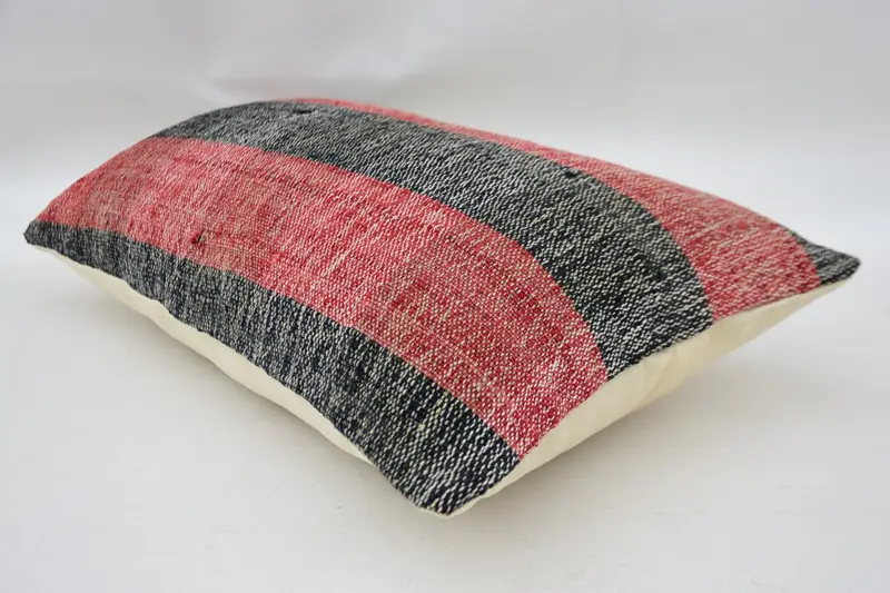 Pillow, Hippie Throw Cushion Case, Boho Pillow Sham Cover, Gift Pillow, Vintage Kilim Pillow, 12x20 Blue Cushion, Outdoor Throw Cushion - 6