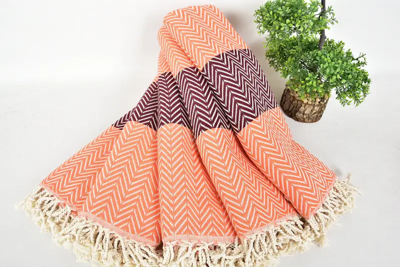 Spa Gift, Custom Wedding Gift From Bridesmaid, Cotton towel, Luxury Beach Towel, Hammam towel, Personalized Towel, 70x40 Cotton Chevron Towel - 4