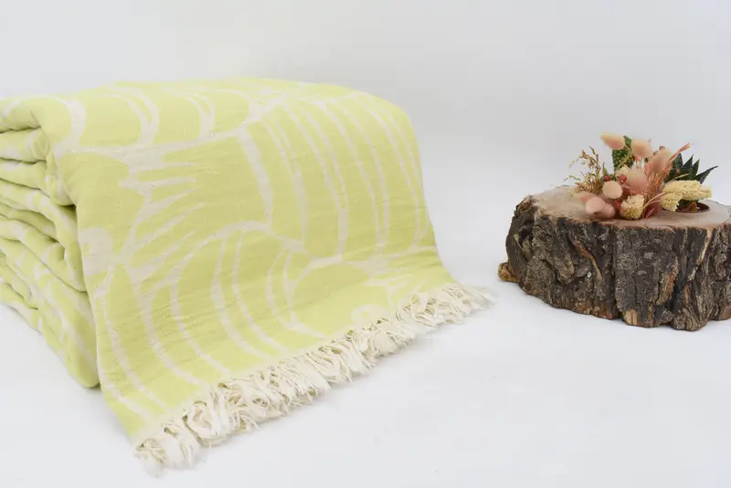 Turkish Tablecloth, Custom Blanket, Organic Throw, Bachelor Party Gifts, Custom Wedding Gifts, Boho Throw Blankets, 108x104 Cotton Fish Design Towel - 3