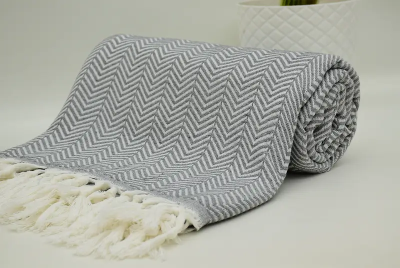 Decorative Blanket, 92x76 Cotton Chevron Towel, Boho Throw Blankets, Bridesmaid Gifts, Girl Trip Party Favor, Organic Beach Blanket, Gifts For Him - 8