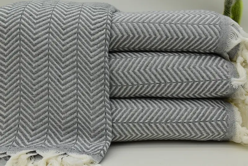 Decorative Blanket, 92x76 Cotton Chevron Towel, Boho Throw Blankets, Bridesmaid Gifts, Girl Trip Party Favor, Organic Beach Blanket, Gifts For Him - 1