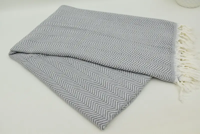 Decorative Blanket, 92x76 Cotton Chevron Towel, Boho Throw Blankets, Bridesmaid Gifts, Girl Trip Party Favor, Organic Beach Blanket, Gifts For Him - 4