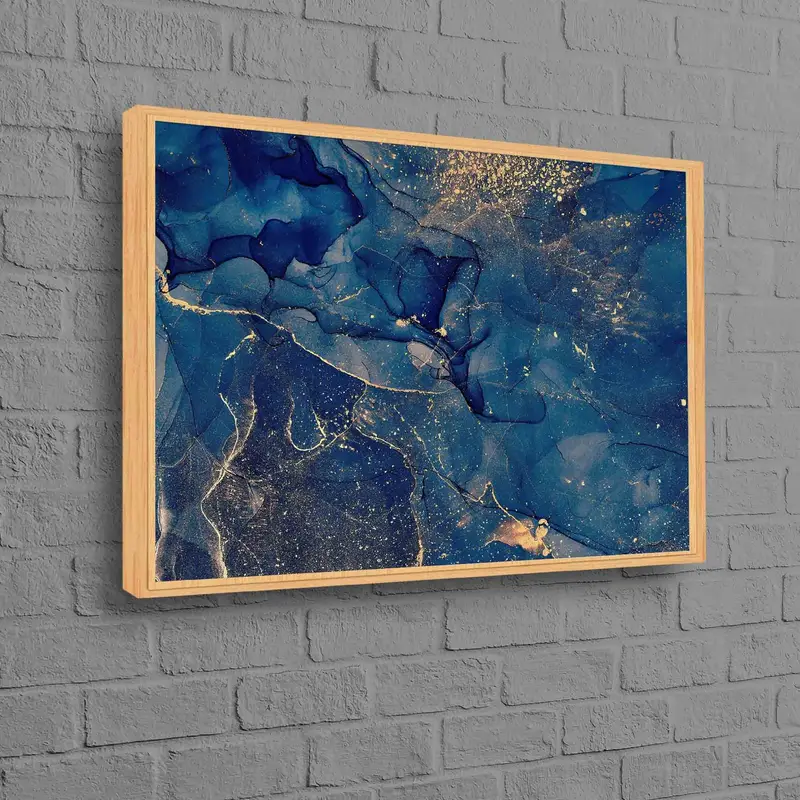 エレガントなきらめくゴールドマーブルプリントキャンバス - 豪華な装飾