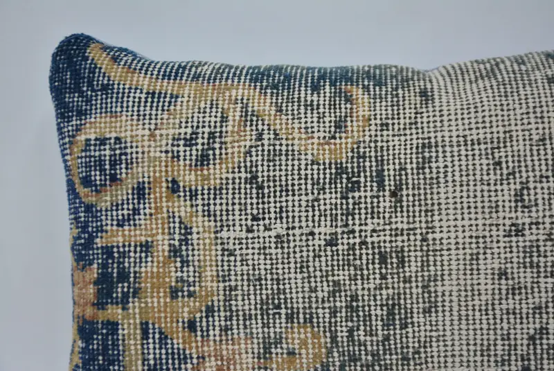 Cushion, Square Throw Cushion Cover, 12x20 Blue Pillow Sham, Gift Pillow, Outdoor Patio Cushion, Vintage Kilim Pillow, Vintage Pillow - 2