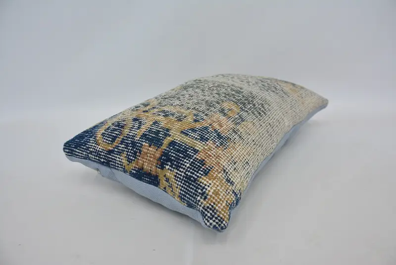 Cushion, Square Throw Cushion Cover, 12x20 Blue Pillow Sham, Gift Pillow, Outdoor Patio Cushion, Vintage Kilim Pillow, Vintage Pillow - 6