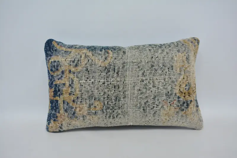 Cushion, Square Throw Cushion Cover, 12x20 Blue Pillow Sham, Gift Pillow, Outdoor Patio Cushion, Vintage Kilim Pillow, Vintage Pillow - 1