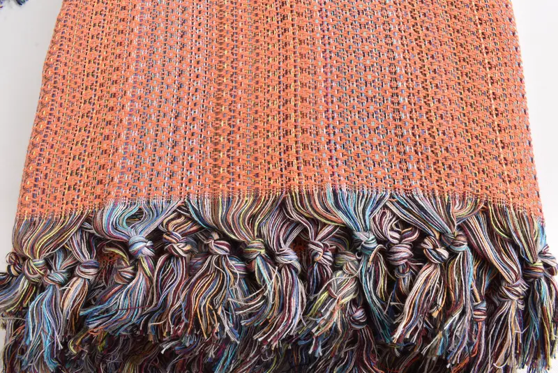 Decorative Blanket, Wedding Gift For Bride, Bachelorette Party Favors, Oversized Beach Towel, Tablecloth, 90x88 Cotton Colorful Diamond Towel - 5