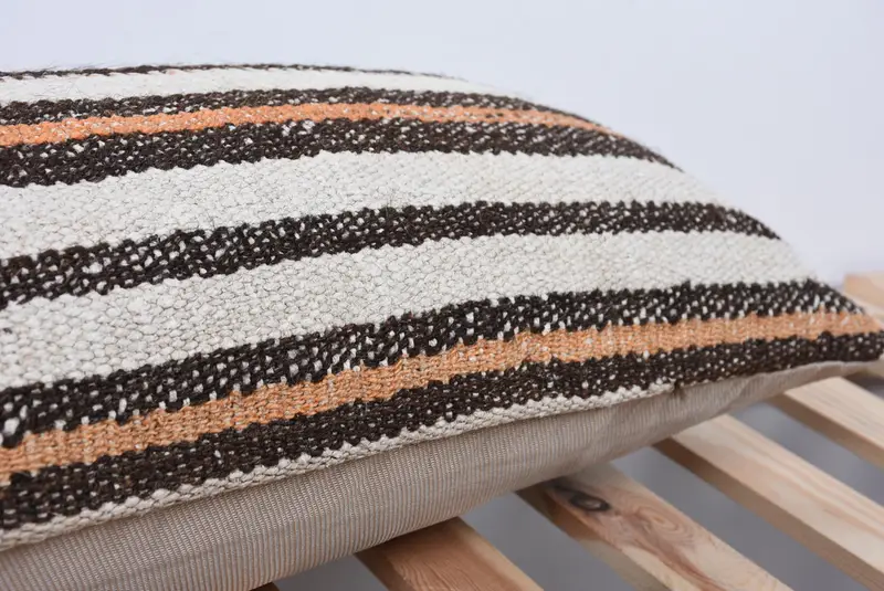 Pillow Cover, Bench Cushion Cover, Vintage Kilim Pillow, Throw Kilim Pillow, Boho Pillow Sham Cover, 12x36 White Cushion Case - 7