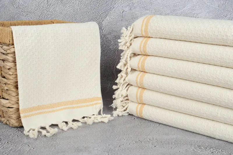 Custom Hand Towel, 38x18 Cotton Striped Towel, Personalized Dish Towel, Gift For Her, Wedding Gift Kitchen Towel, Personalized Gift, Bridal Gifts - 3