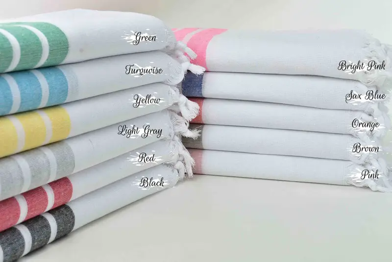 70x40 Cotton Striped Towel, Valentines Day Gift, Lightweight Turkish towel, Wedding Anniversary Gift, Bachelorette Party Favors, Sand-free towel - 1