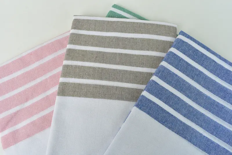 70x40 Cotton Striped Towel, Valentines Day Gift, Lightweight Turkish towel, Wedding Anniversary Gift, Bachelorette Party Favors, Sand-free towel - 5