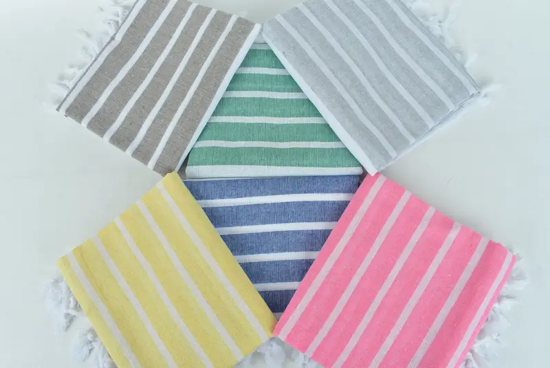 70x40 Cotton Striped Towel, Valentines Day Gift, Lightweight Turkish towel, Wedding Anniversary Gift, Bachelorette Party Favors, Sand-free towel - 8