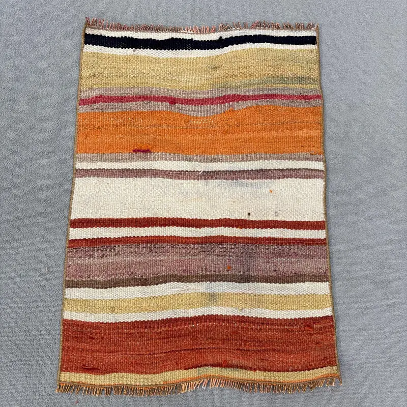 Bej, Turuncu Kamuflaj Halı, 1,9x2,6 ft Şık Dekor