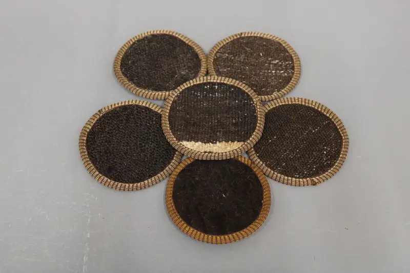 Bohemian Brown Round Coaster, Unique Woven Coaster