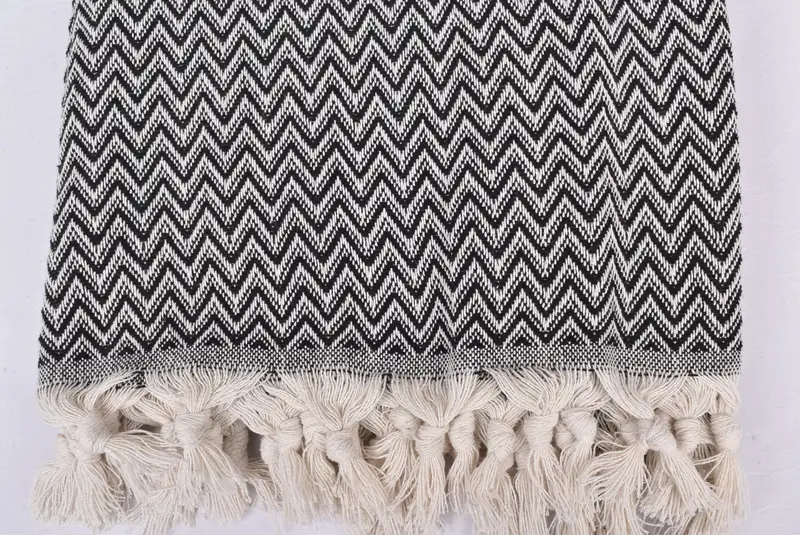 Gift For The Home Decor, Home Gift, Halloween Blanket, 76x64 Cotton Zig zag Towel, Bridesmaid Gifts, Bridal Shower Gift, Boho Throw Blankets - 4