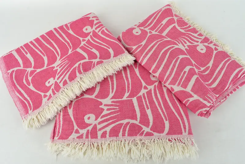 Housewarming Gift, Decorative Blanket, Turkish Blanket Throw, Throw Blanket Couch, 70x60 Cotton Fish Design Towel, Bachelorette Party Gifts - 8