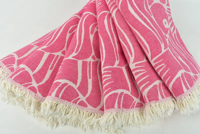 Housewarming Gift, Decorative Blanket, Turkish Blanket Throw, Throw Blanket Couch, 70x60 Cotton Fish Design Towel, Bachelorette Party Gifts - 6