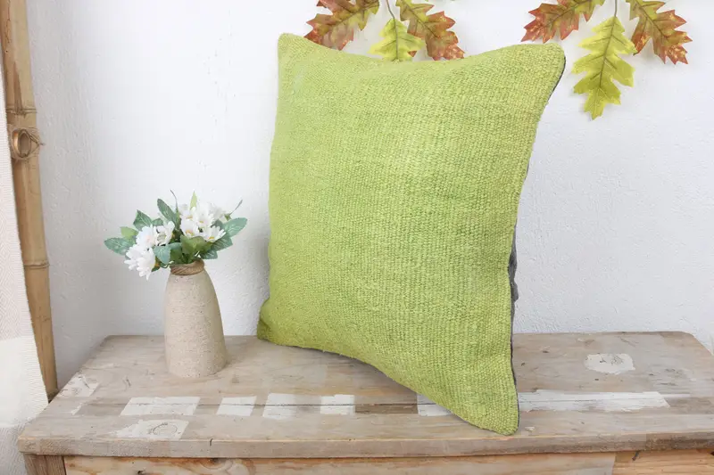 Custom Pillow Cover, Interior Designer Pillow, 16x16 Green Cushion Case, Outdoor Throw Pillow Case, Home Decor Pillow, Cushion Case, Kilim Pillow - 4