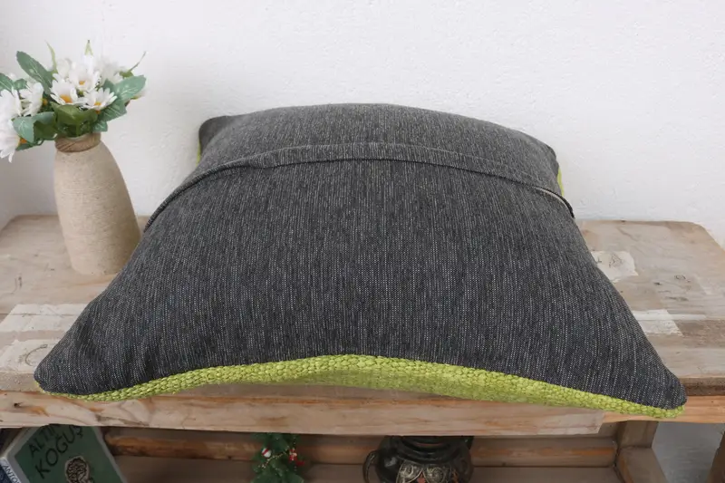 Custom Pillow Cover, Interior Designer Pillow, 16x16 Green Cushion Case, Outdoor Throw Pillow Case, Home Decor Pillow, Cushion Case, Kilim Pillow - 7
