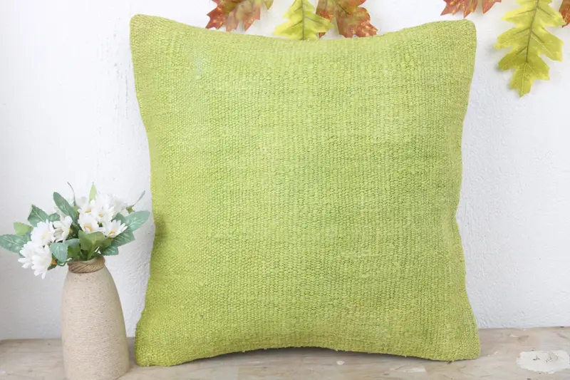 Custom Pillow Cover, Interior Designer Pillow, 16x16 Green Cushion Case, Outdoor Throw Pillow Case, Home Decor Pillow, Cushion Case, Kilim Pillow - 2