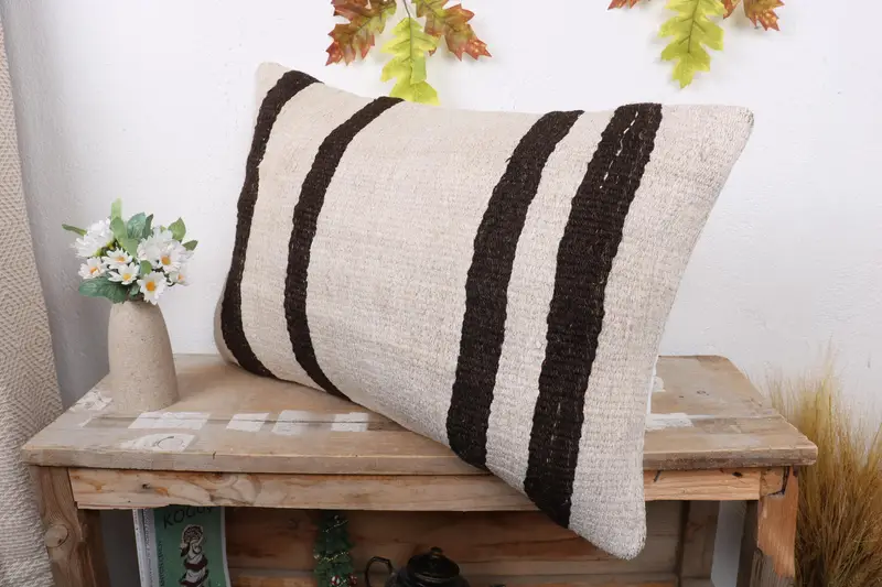 Pillow for Couch, Rustic Pillow Sham, 16x24 White Pillow Case, Wholesale Pillow Cover, Vintage Kilim Pillow, Pillow Case, Kilim Pillow - 4